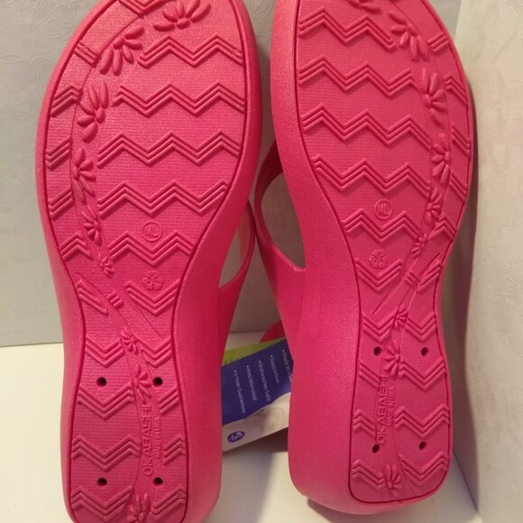 OKABASHI Women's Splash Flip Flops – Sandals Pink New with Tags - Picture 4 of 6